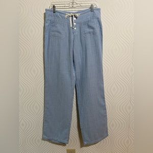 Sundance seaside pants, size M blue pinstripe